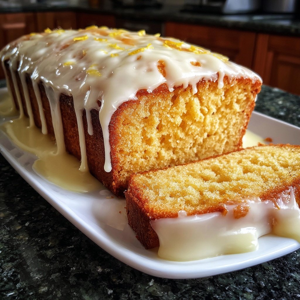 Zitronenkuchen mit Frischkäseglasur