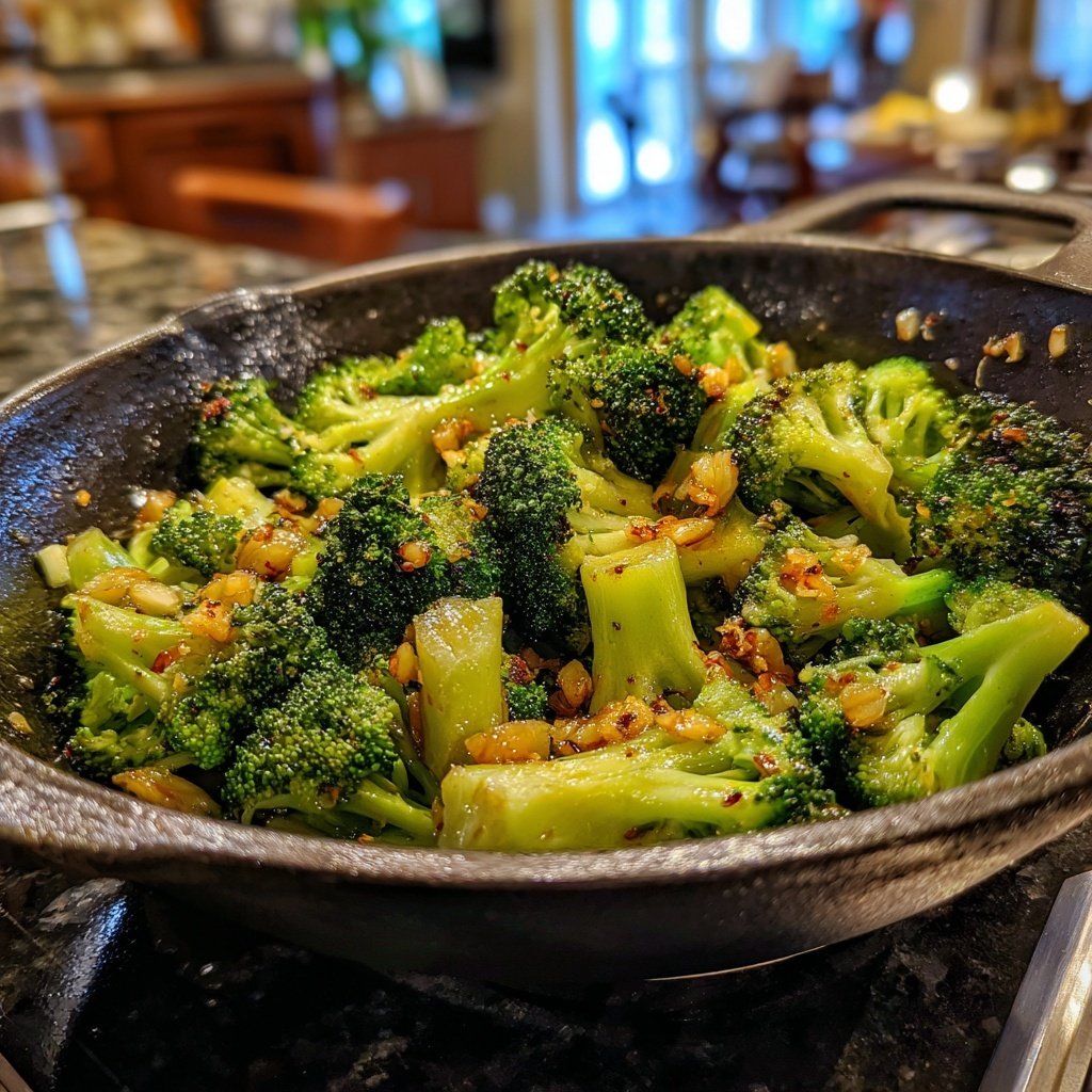 Brokkoli Pfanne Mit Knoblauch