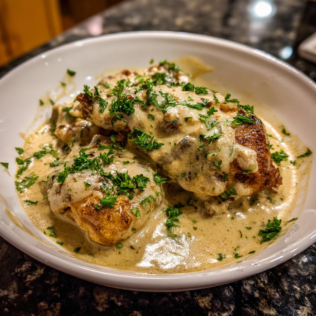 Hähnchenbrust in Sahnesauce