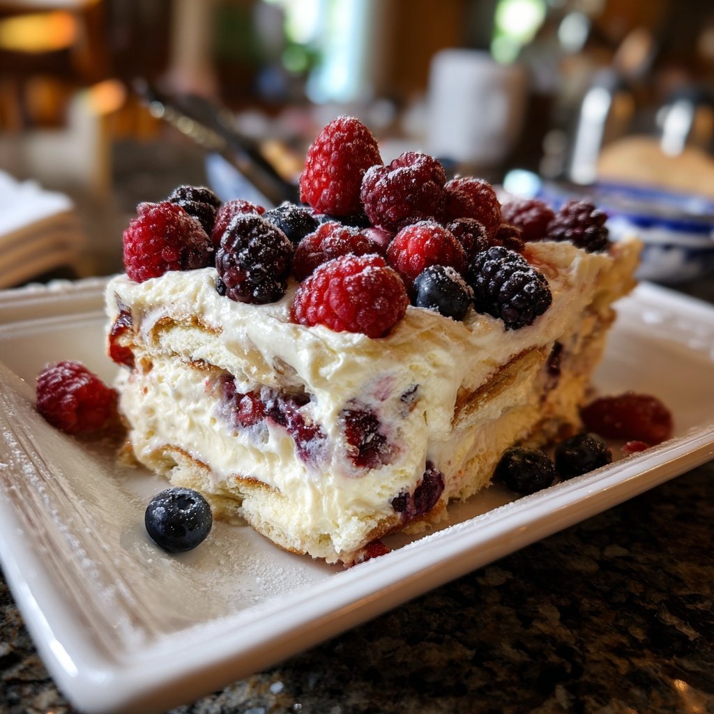 Dessertlasagne mit Beeren