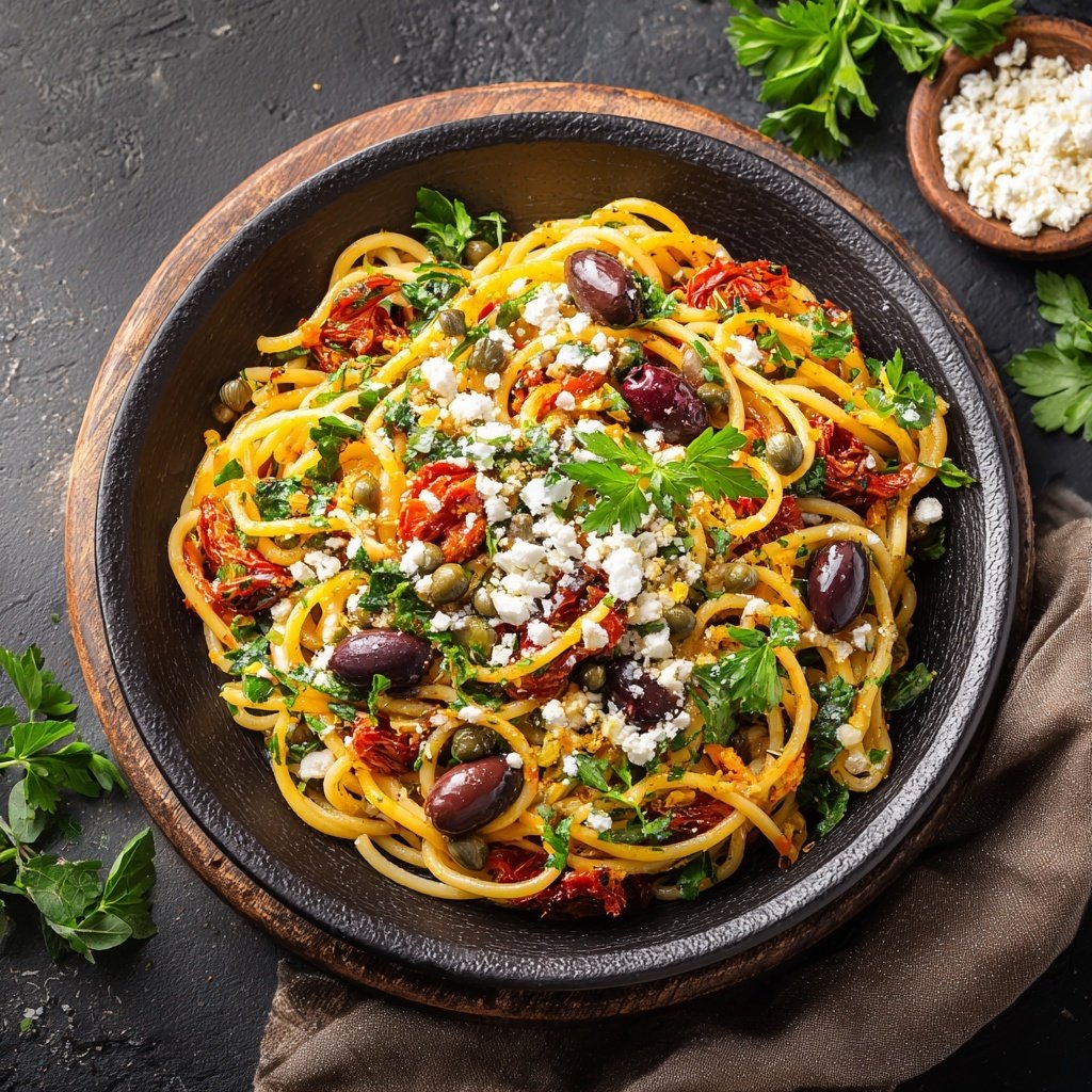 Mediterraner Nudelsalat Mit Kapern Beeren