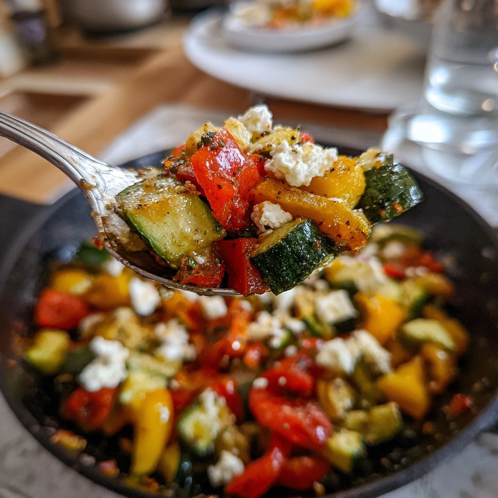 Gesund & Leicht Mediterrane Gemüsepfanne mit Feta
