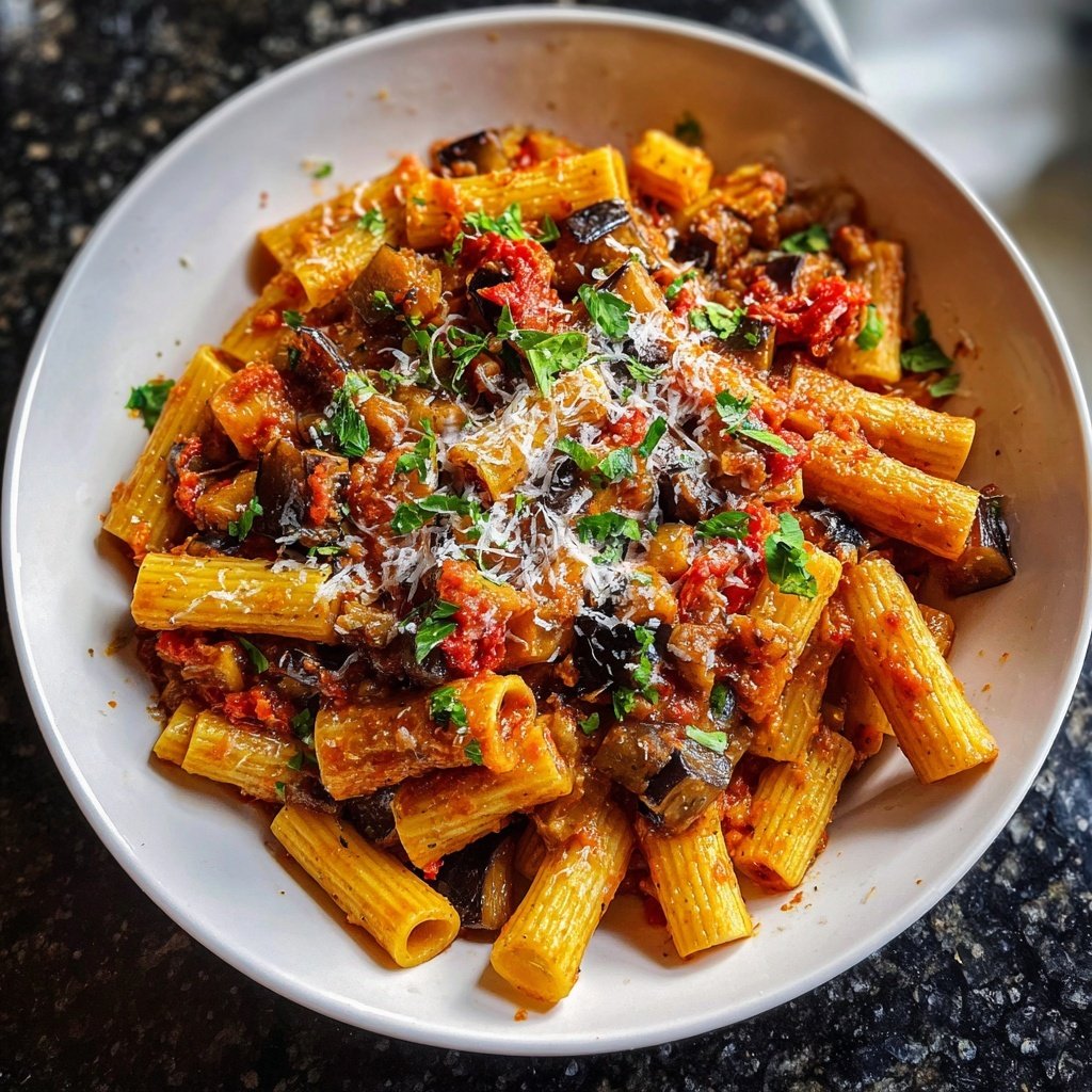 Internationale Küche Italienische Pasta alla Norma