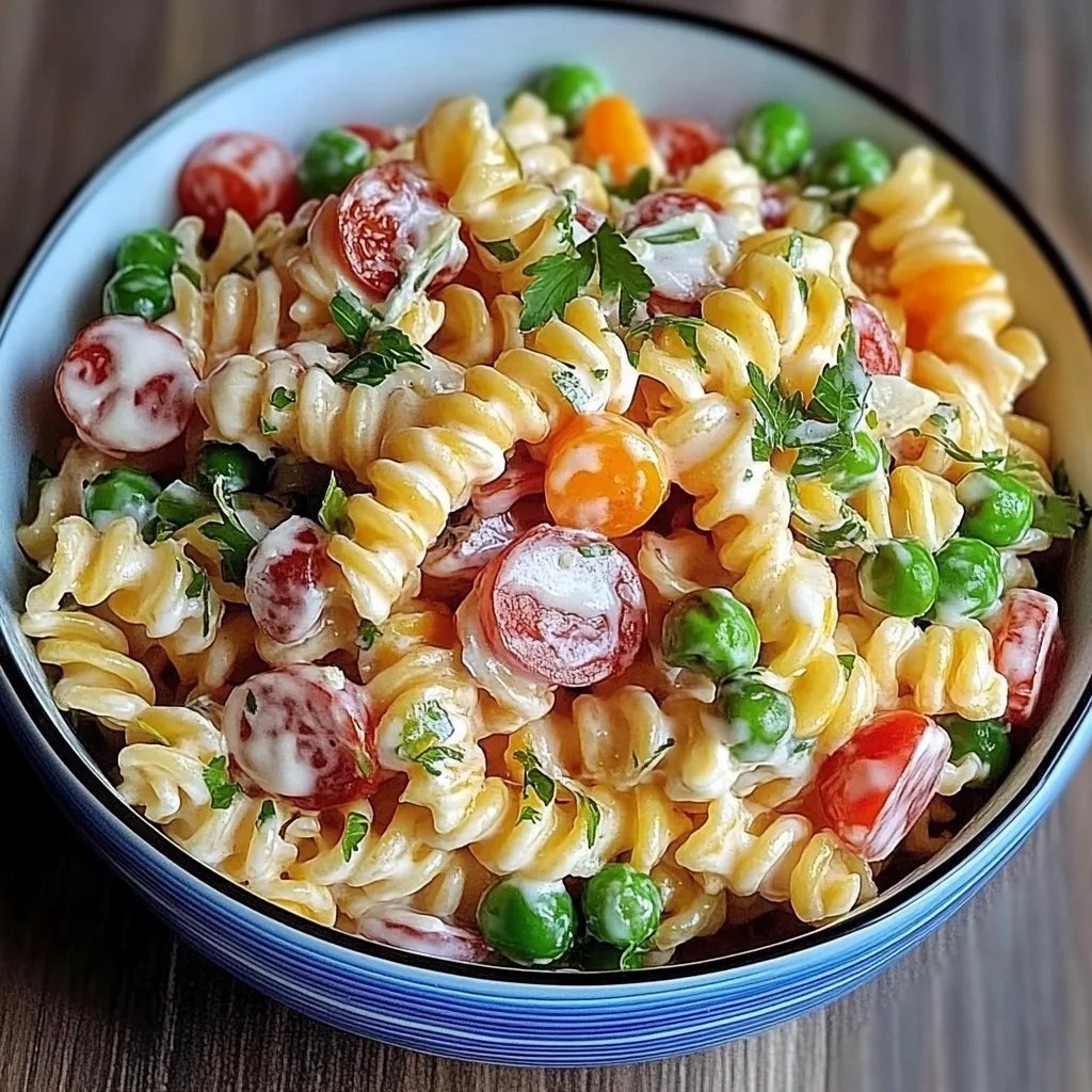 Kinderfreundlicher Nudelsalat mit Frischkäse