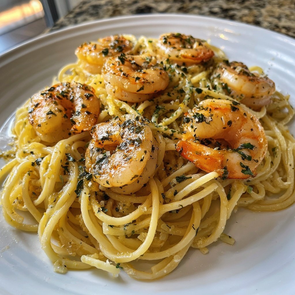 Pasta mit Garnelen und Zitronenbutter