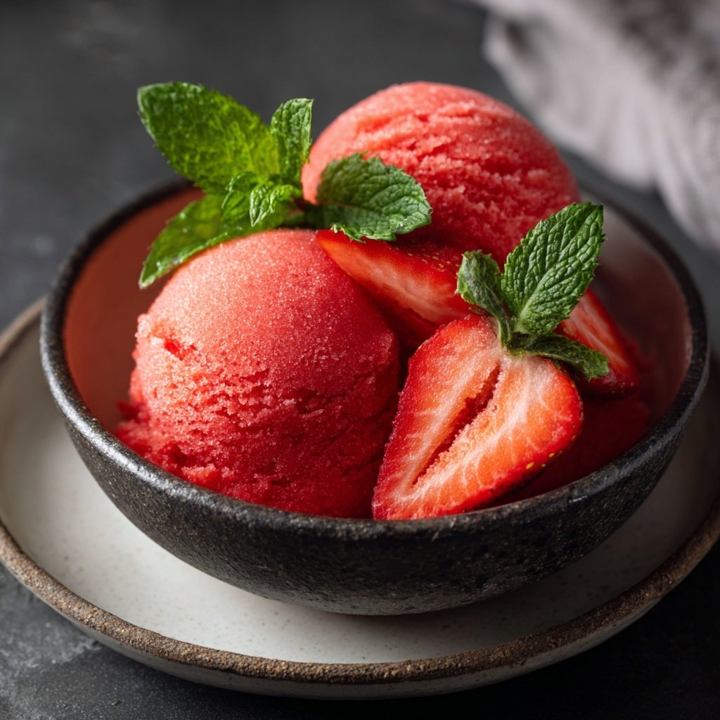 Erdbeer Sorbet Selbstgemacht