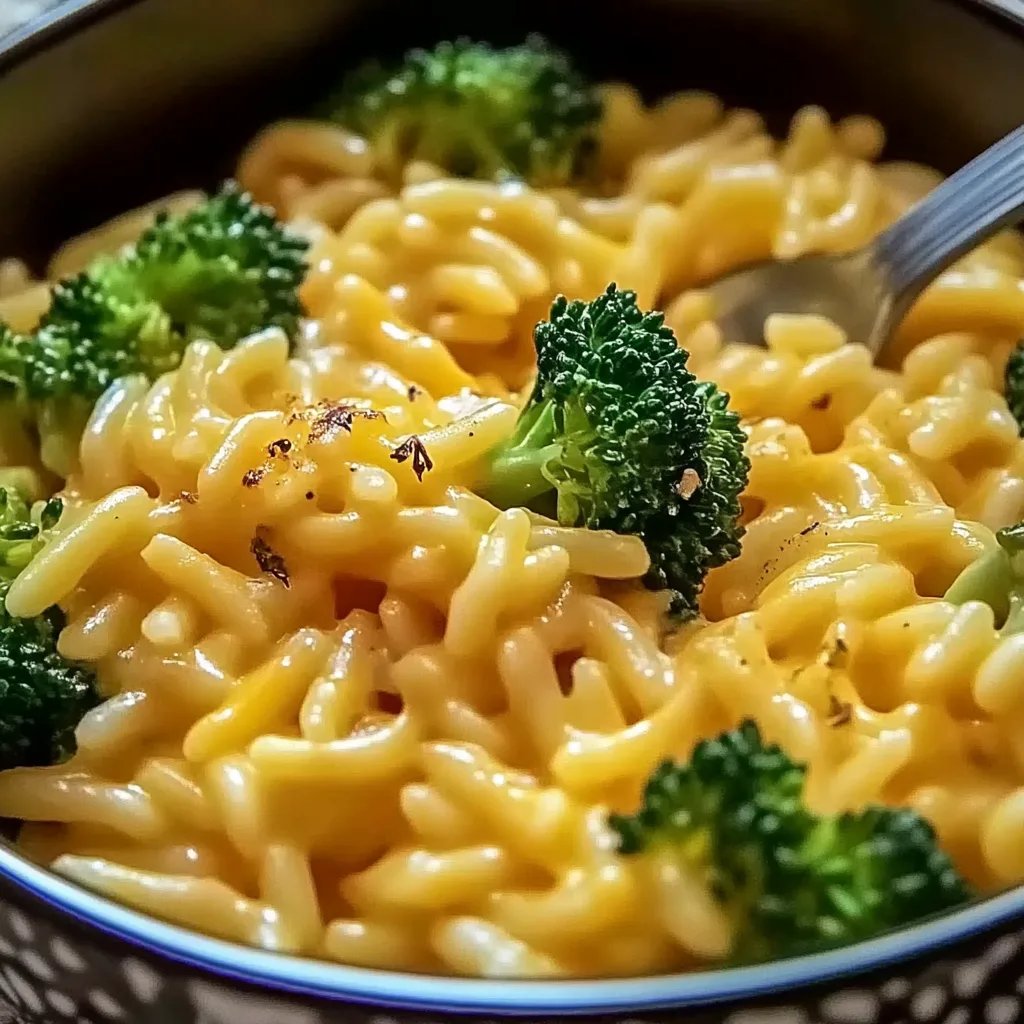 Cremiger Brokkoli-Cheddar-Orzo aus einem Topf