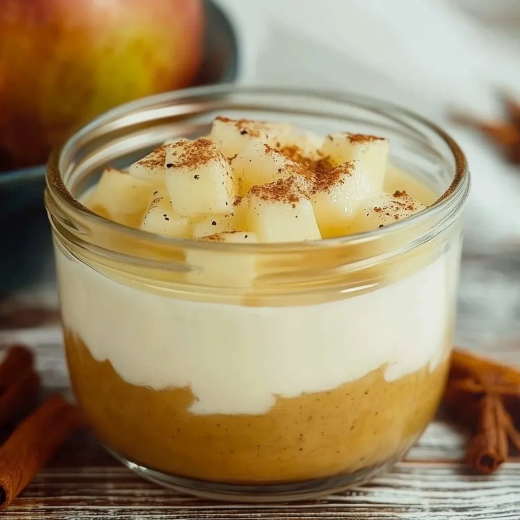 Weihnachten Zimtcreme mit Bratapfelkompott