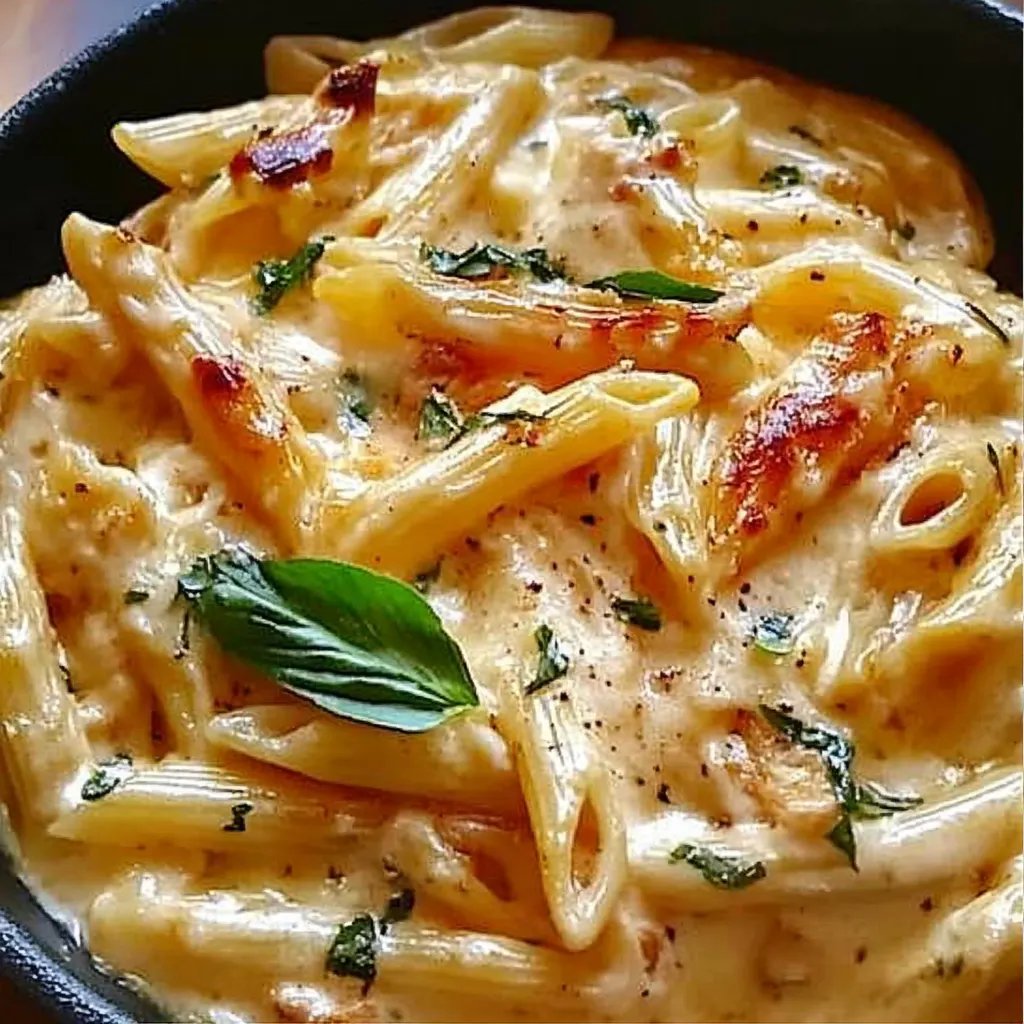 Überbackene Hähnchen-Mozzarella Pasta