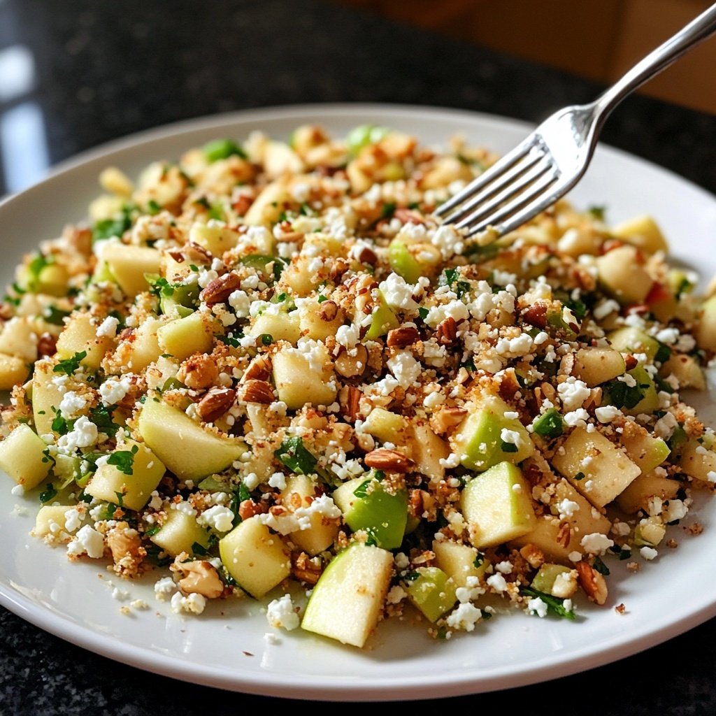 Brokkoli-Salat mit Äpfeln, Nüssen & Feta – Knackig & frisch