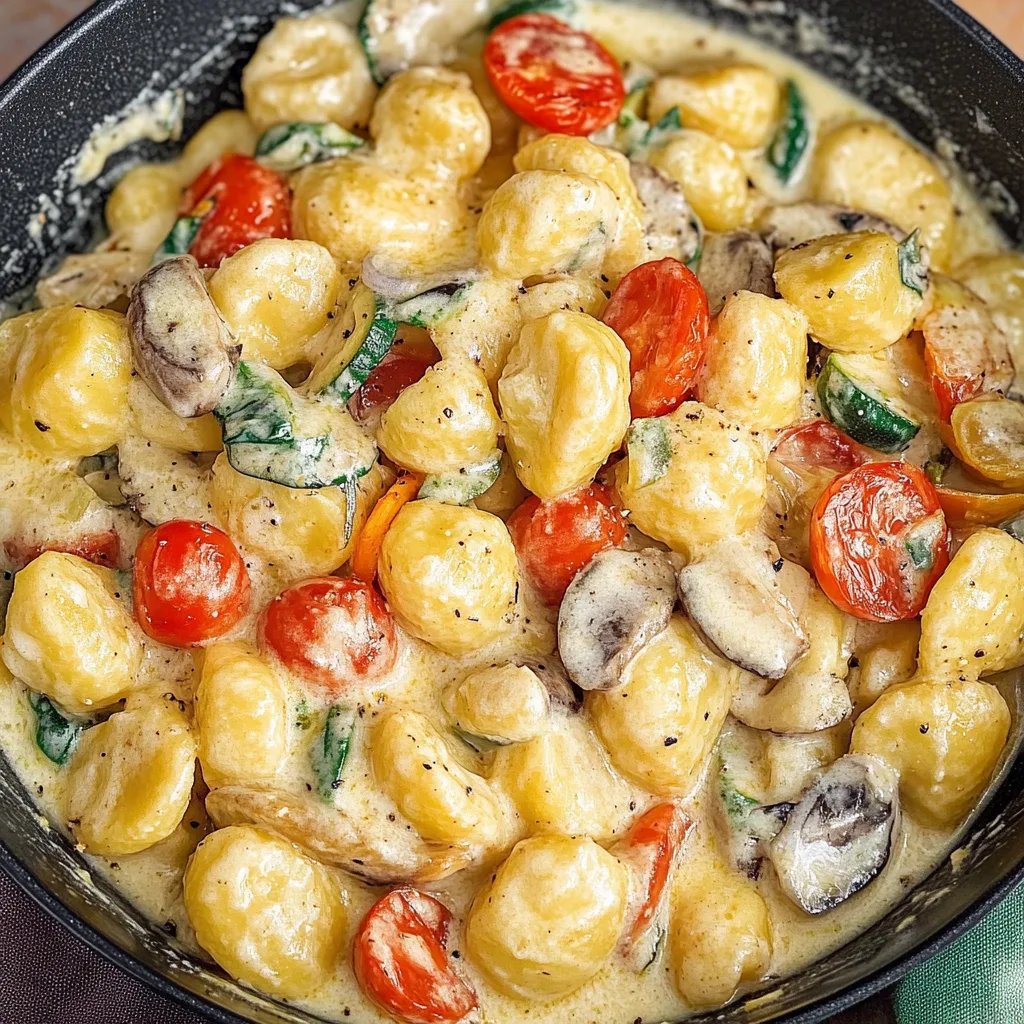 Gnocchi-Pfanne mit Tomaten, Zucchini & Pilzen