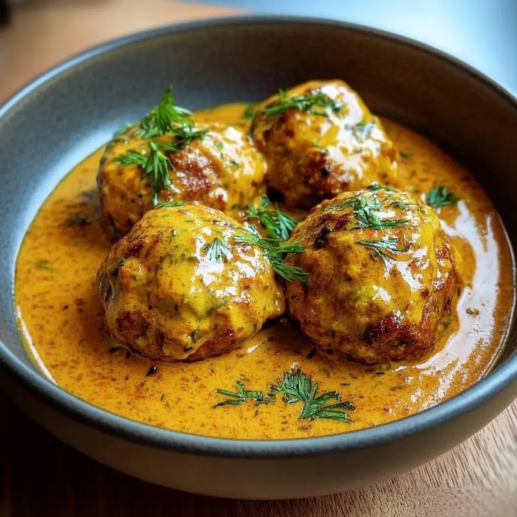 Linsenbällchen in Curry-Sauce