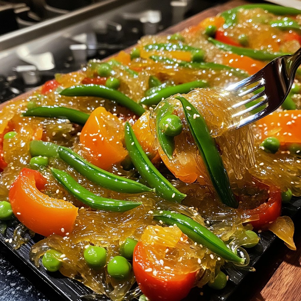 Gemüsepfanne mit Glasnudeln