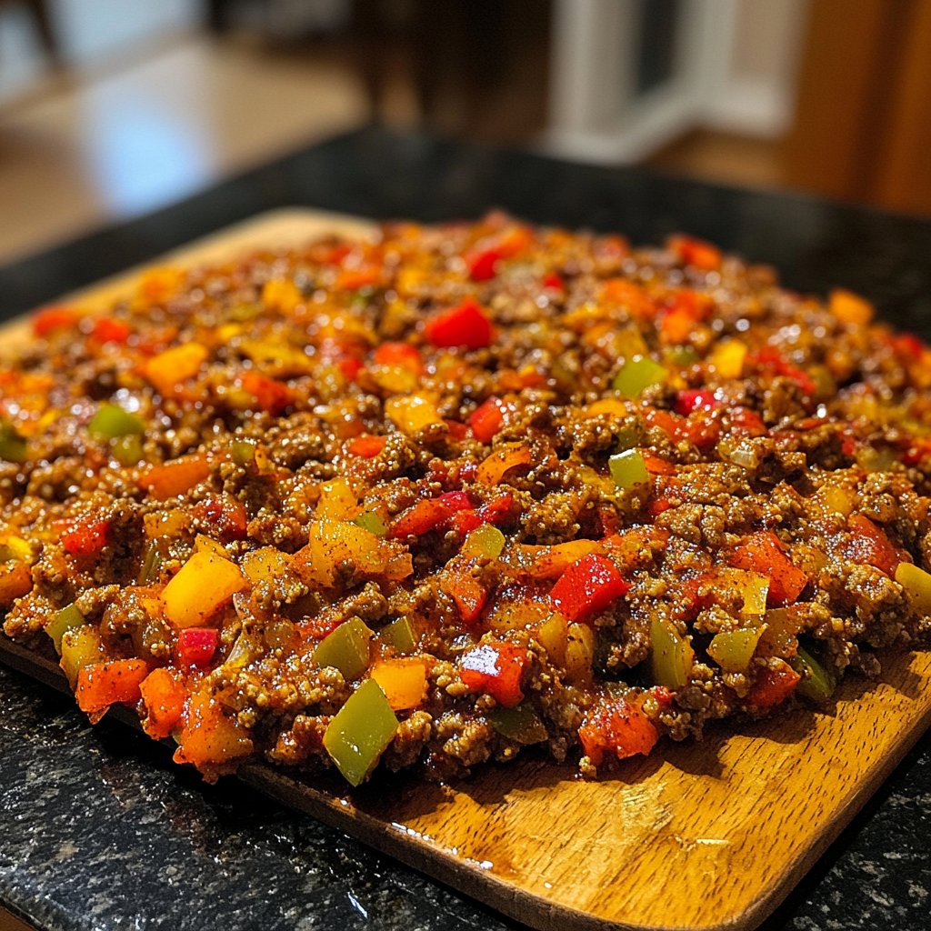 Hackfleisch Pfanne mit Paprika